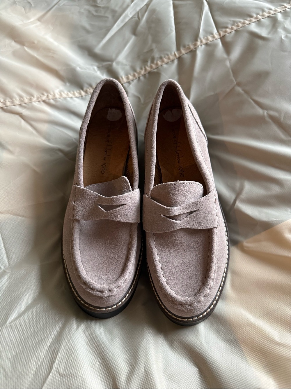 House of Harlow light taupe chunky loafers